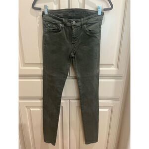 7 For All Mankind Women's Mid Rise Skinny Jeans Green Size 27